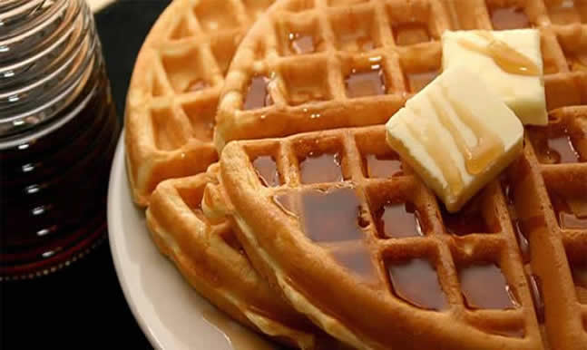 waffles and syrup